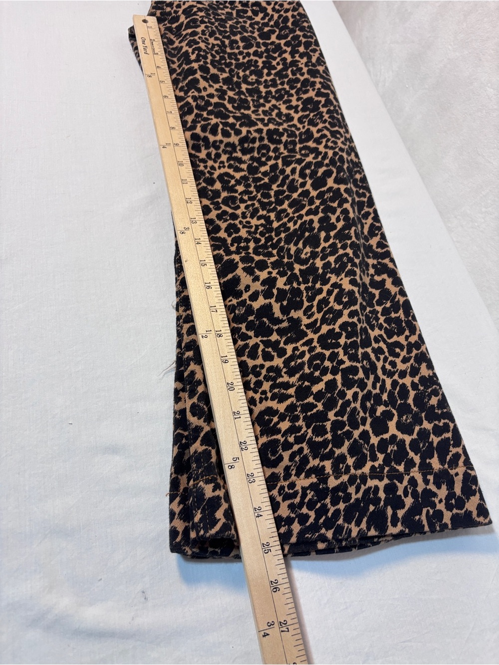 ANTHROPOLOGIE Maeve Colette Leopard Print Cropped High-Rise Wide-Leg Jeans Sz 26 - Picture 9 of 12